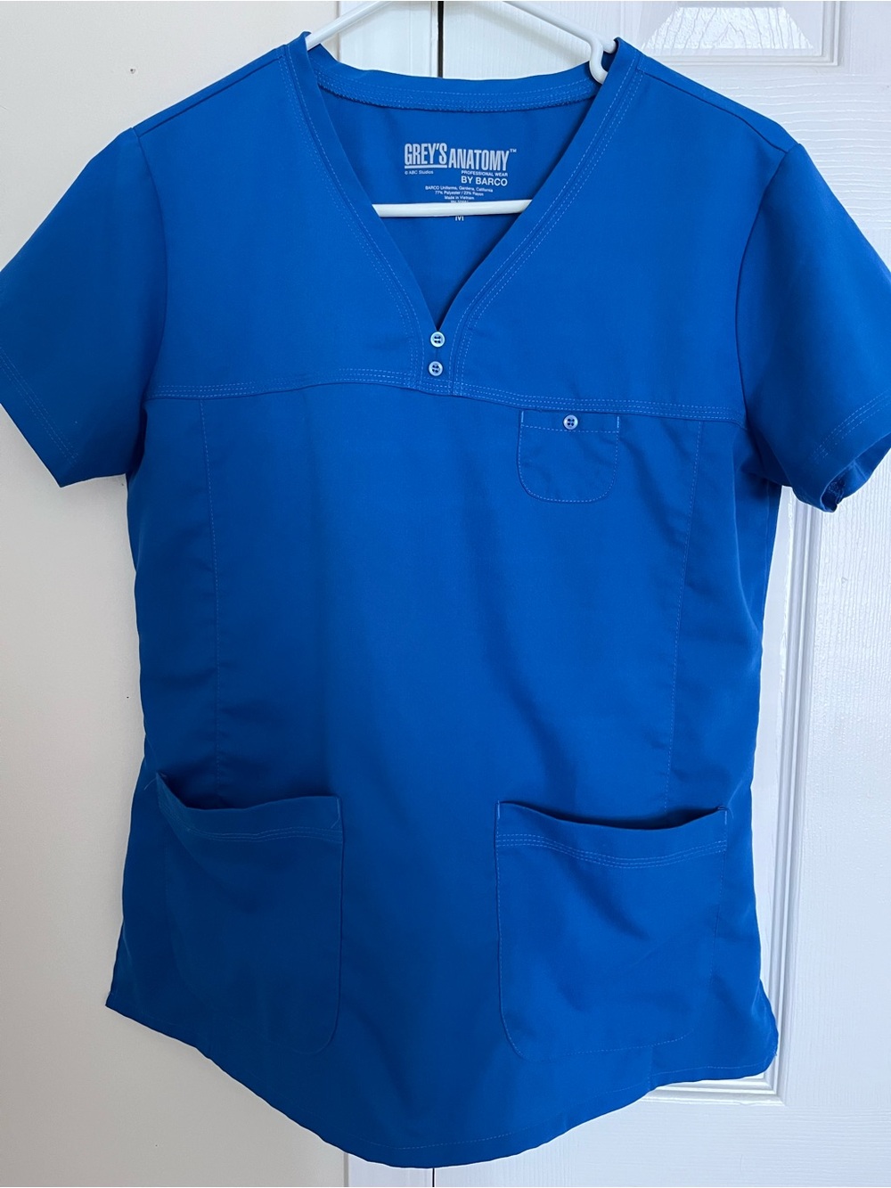 Grey's Anatomy Royal Blue Scrub Top Size Medium